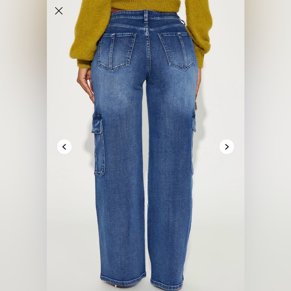 Low Stretch Cargo Straight Leg Jeans - Dark Wash - Picture 2 of 10